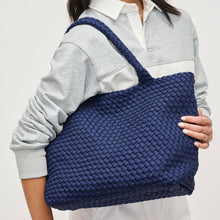 Load image into Gallery viewer, Sol Selene Sky's The Limit - Medium Laced Up Eco-Edition Tote: Black