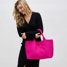 Load image into Gallery viewer, Sol Selene Sky's The Limit - Large Woven Neoprene Tote: Chocolate