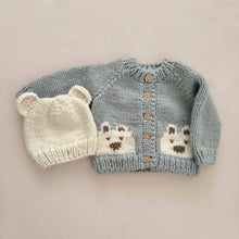 Load image into Gallery viewer, Blueberry Hill Bear Cardigan, Bowie Grey | Baby &amp; Kid Sweater: M 2-3 years