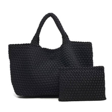 Load image into Gallery viewer, Sol Selene Sky's The Limit - Large Woven Neoprene Tote: Chocolate