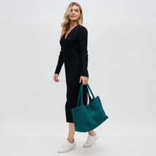 Load image into Gallery viewer, Sol Selene Sky's The Limit - Large Woven Neoprene Tote: Chocolate