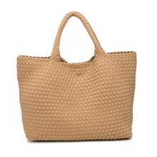 Load image into Gallery viewer, Sol Selene Sky's The Limit - Large Woven Neoprene Tote: Chocolate