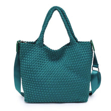 Load image into Gallery viewer, Sol Selene Sky's The Limit - Medium Woven Neoprene Tote: Sand Black