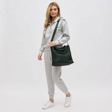 Load image into Gallery viewer, Sol Selene Sky's The Limit - Medium Woven Neoprene Tote: Sand Black
