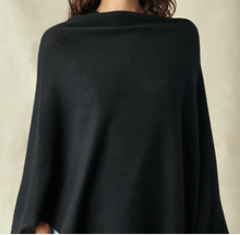 Load image into Gallery viewer, White + Warren Cashmere Two Way Angled Topper in Black, Soft White, and Toffee Heather