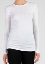 Load image into Gallery viewer, ATM Micro Modal Ribbed Crew Neck Long Sleeve Black or White