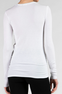 ATM Micro Modal Ribbed Crew Neck Long Sleeve Black or White